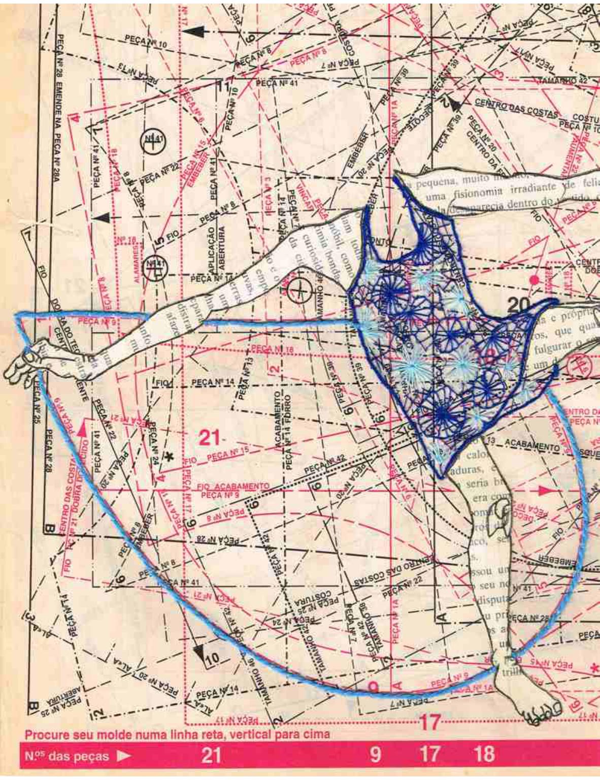 Certo por linhas tortas, 2016. Desenho bordado sobre papel, 29,7x21cm.