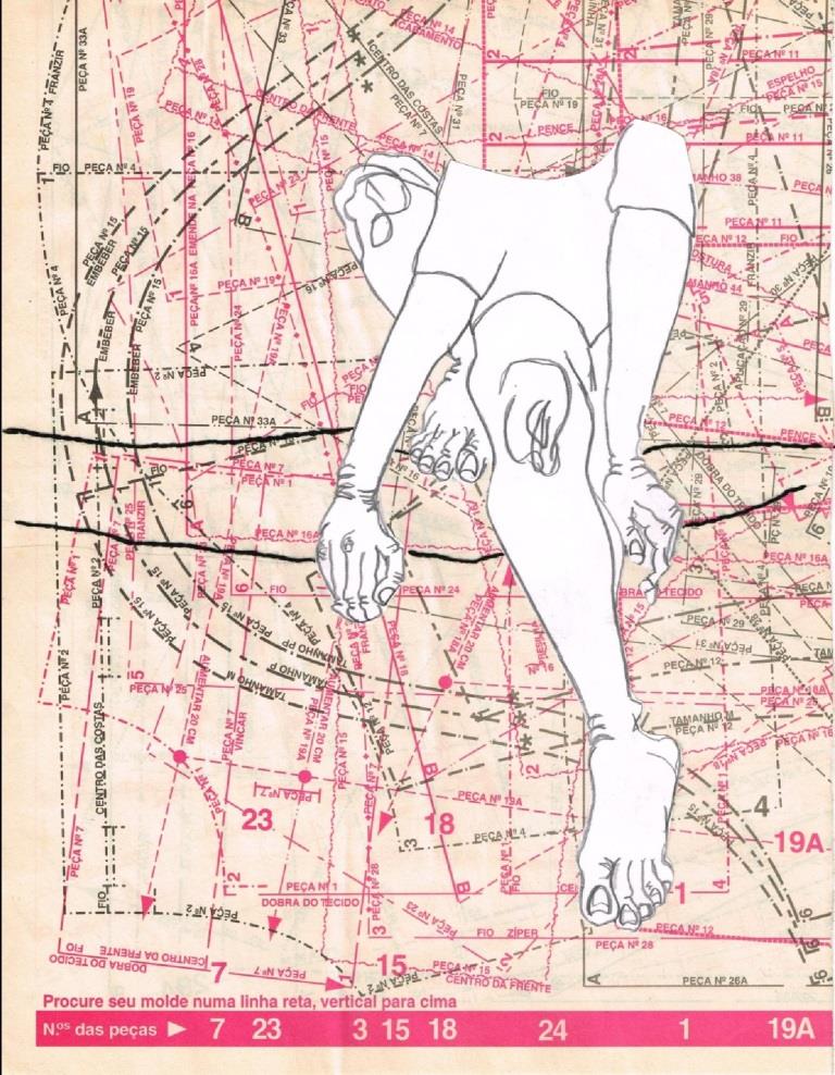 Corda bamba, 2015. Desenho bordado sobre papel, 29,7x21cm.