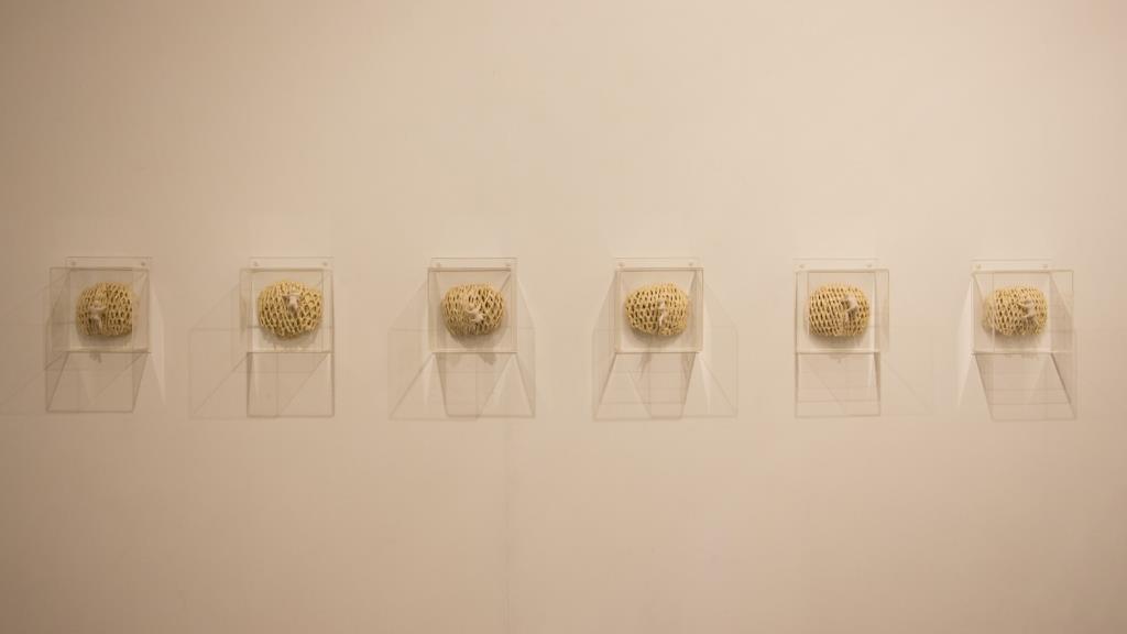 Enredo, 2018. Cerâmica e acrílico, 160x13cm.