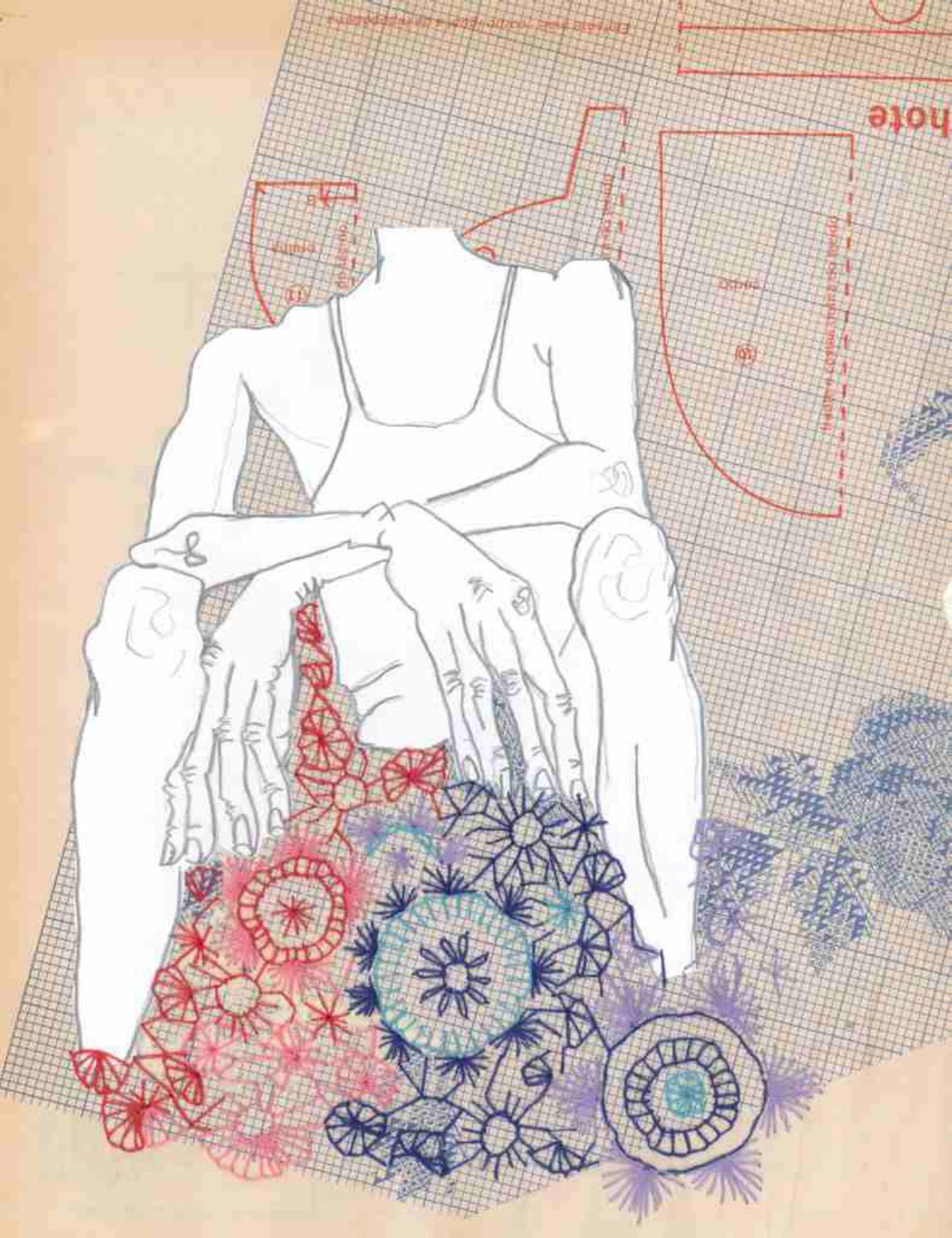 Feito à mão, 2015. Desenho bordado sobre papel, 29,7x21cm.