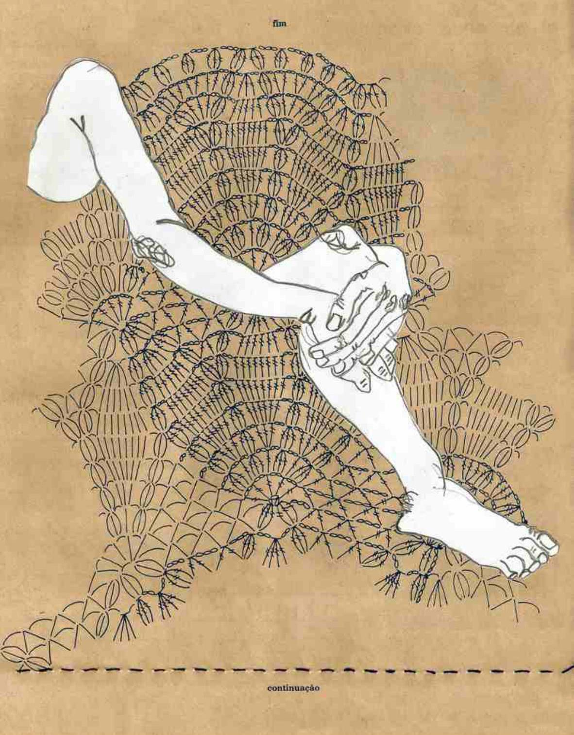 Fim/continuação..., 2016. Desenho bordado sobre papel, 29,7x21cm.