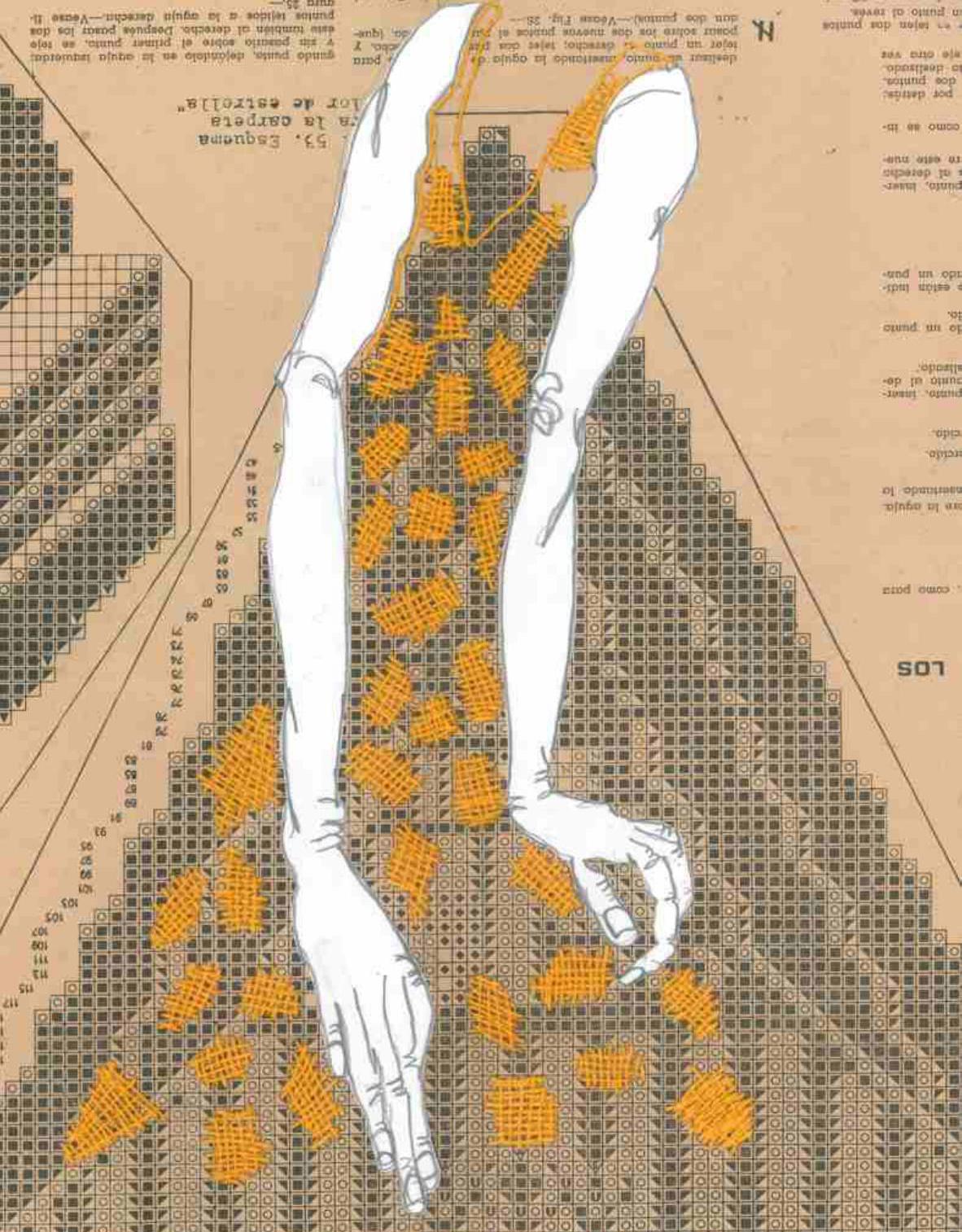 Linhagem, 2016. Desenho bordado sobre papel, 29,7x21cm.