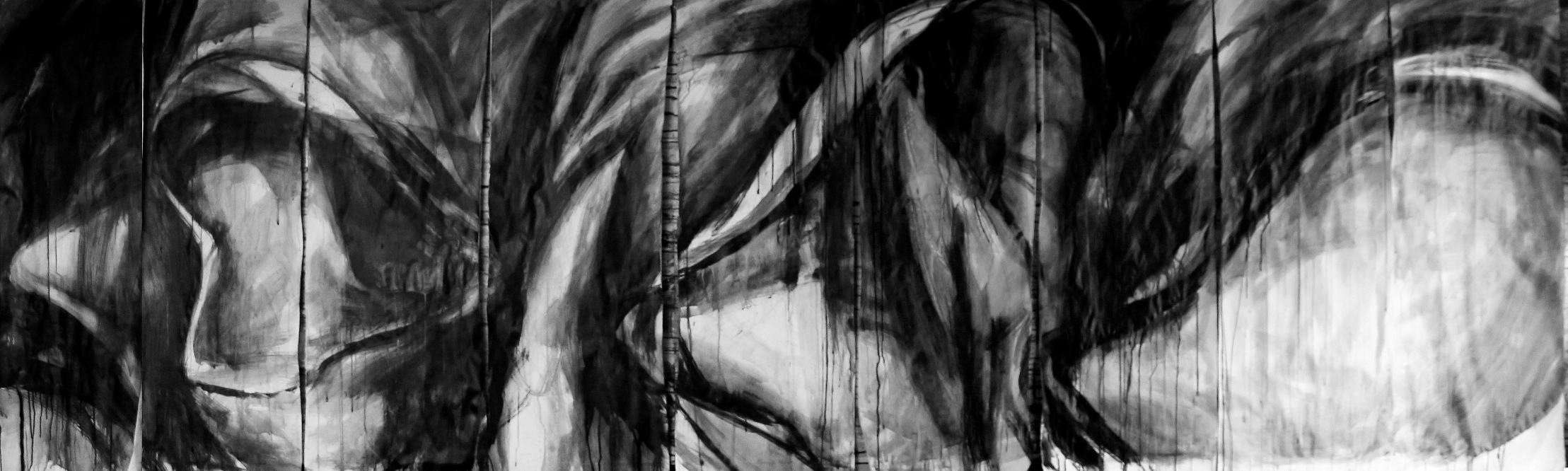 Desenho 1, 2018. Nanquim sobre papel, 460x140cm.