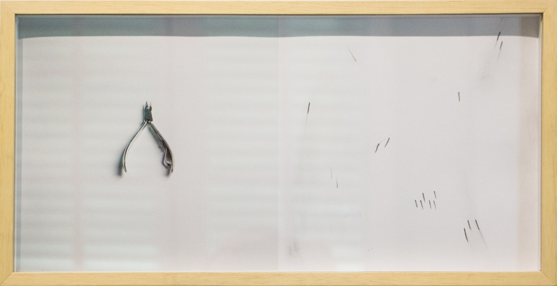 Desenho de objeto III, impressão e grafite sobre papel, 20 x 40 cm, 2017.