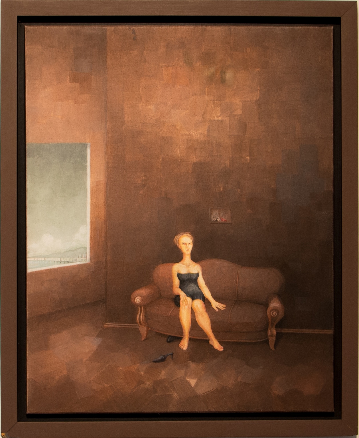 Em Casa (ou Mulher no Sofá), 2006. Óleo sobre tela, coleção particular.