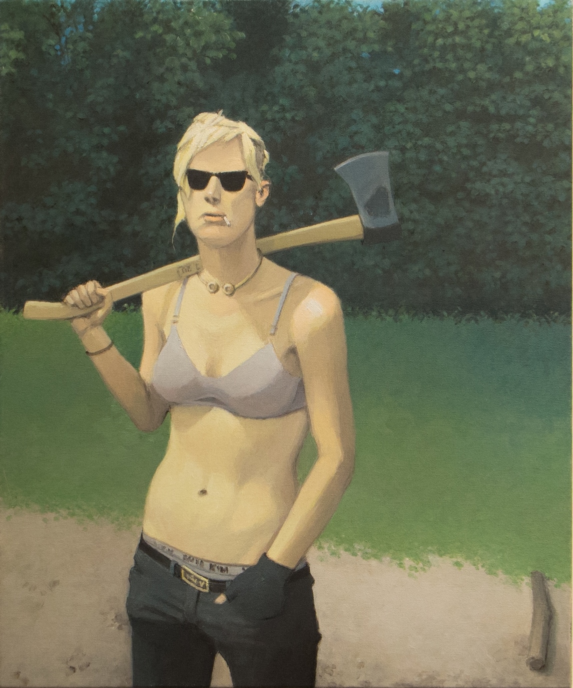 Lenhadora, 2017. Óleo sobre tela, coleção particular.