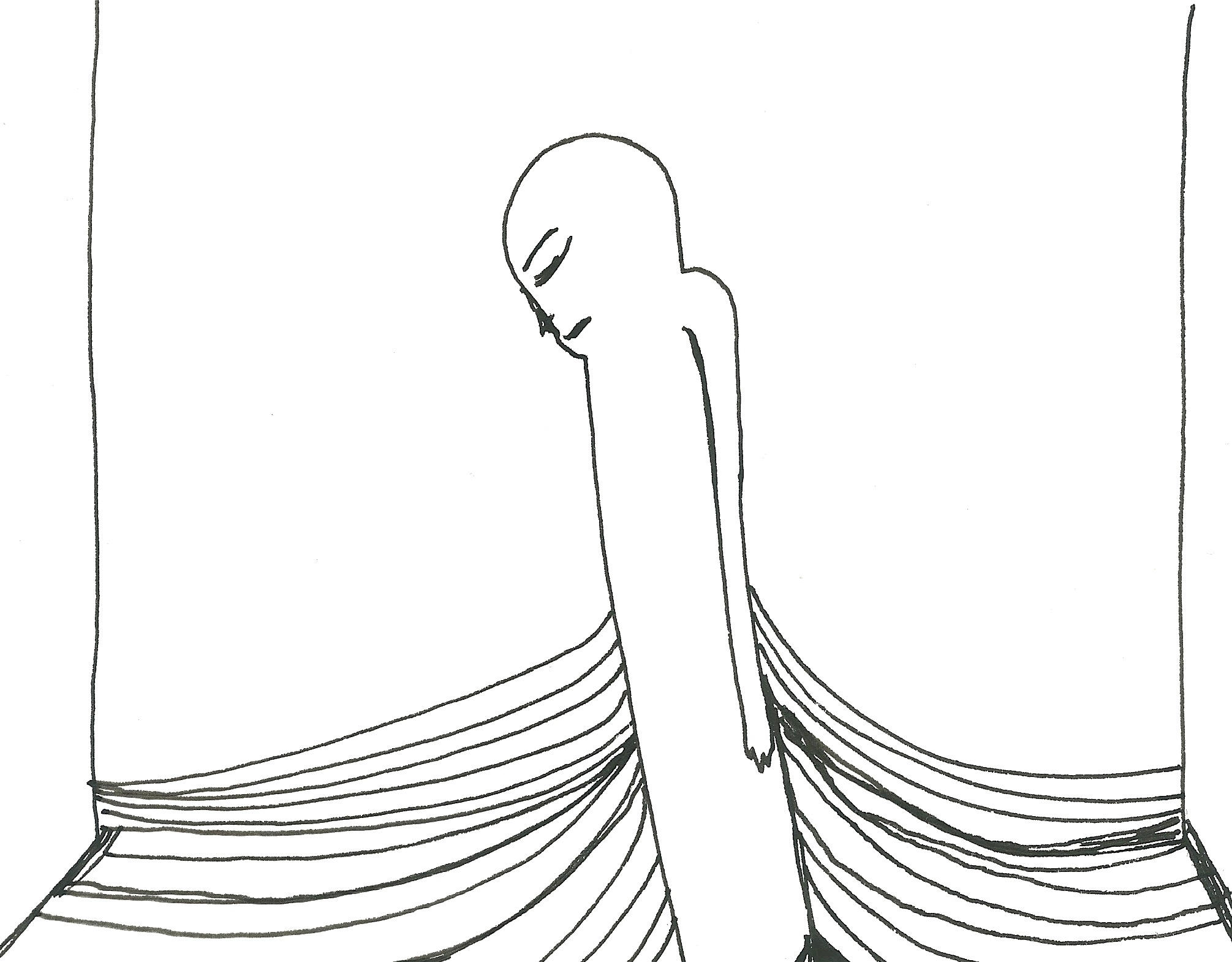 Mergulho, 2017. Nanquim sobre papel, 17x15cm.