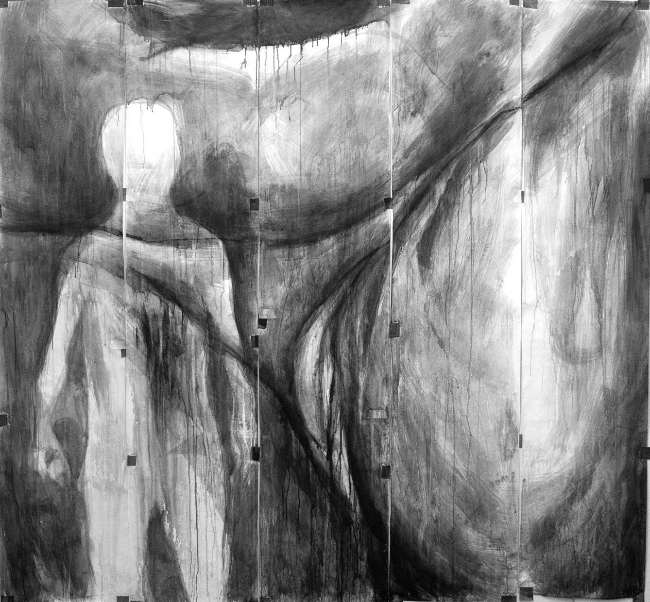 Sem título, 2018. Nanquim sobre papel, 200x225cm.