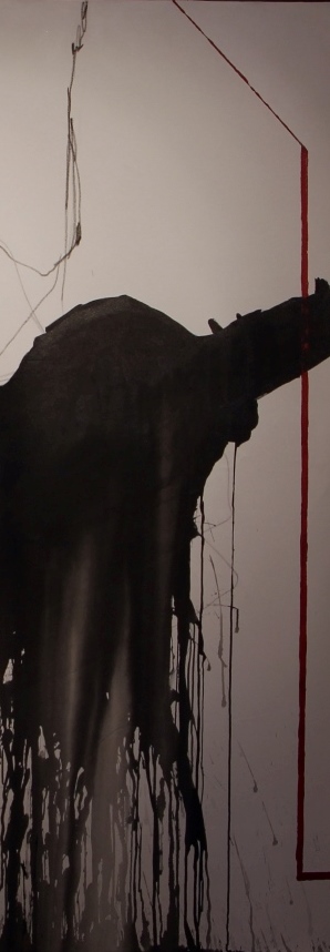 Sem título (detalhe), 2008. Grafite, crayon, acrílica sobre tela.